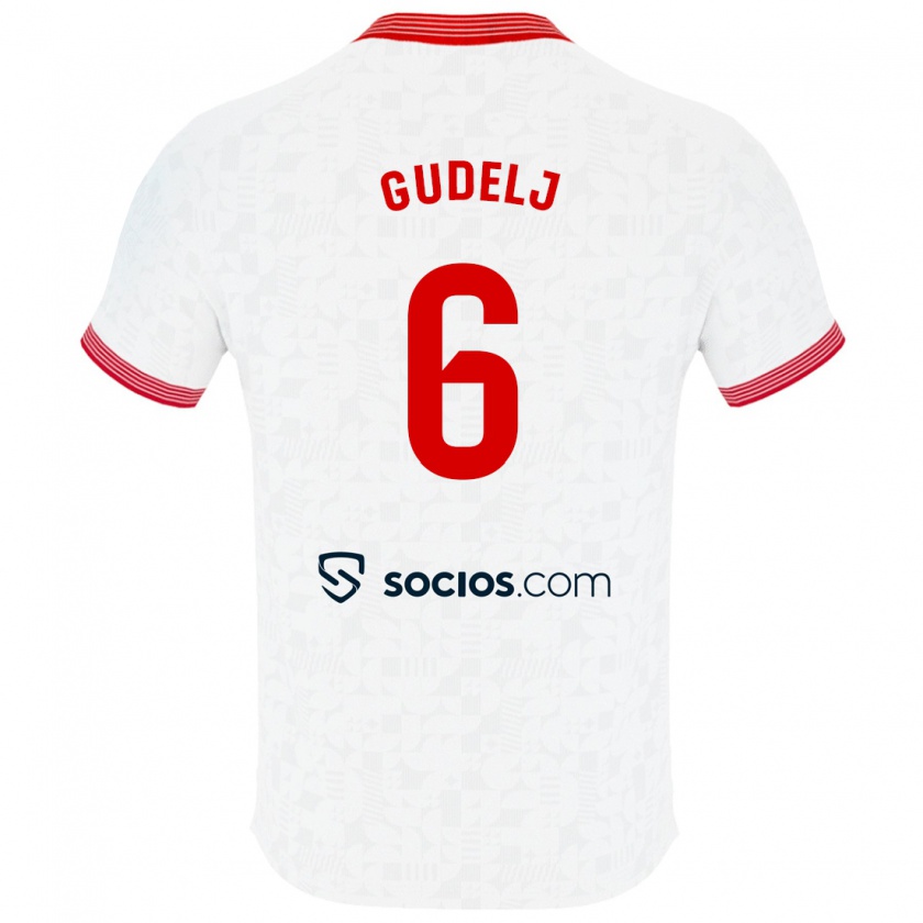 Kandiny Kinderen Nemanja Gudelj #6 Wit Thuisshirt Thuistenue 2023/24 T-Shirt België