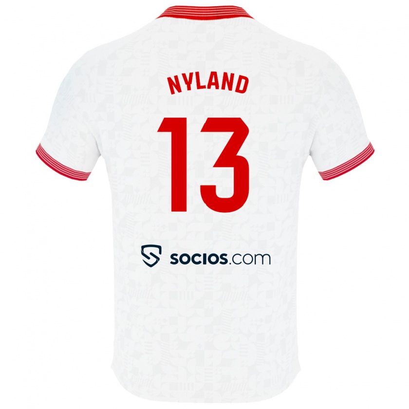 Kandiny Bambino Maglia Ørjan Nyland #13 Bianco Kit Gara Home 2023/24 Maglietta