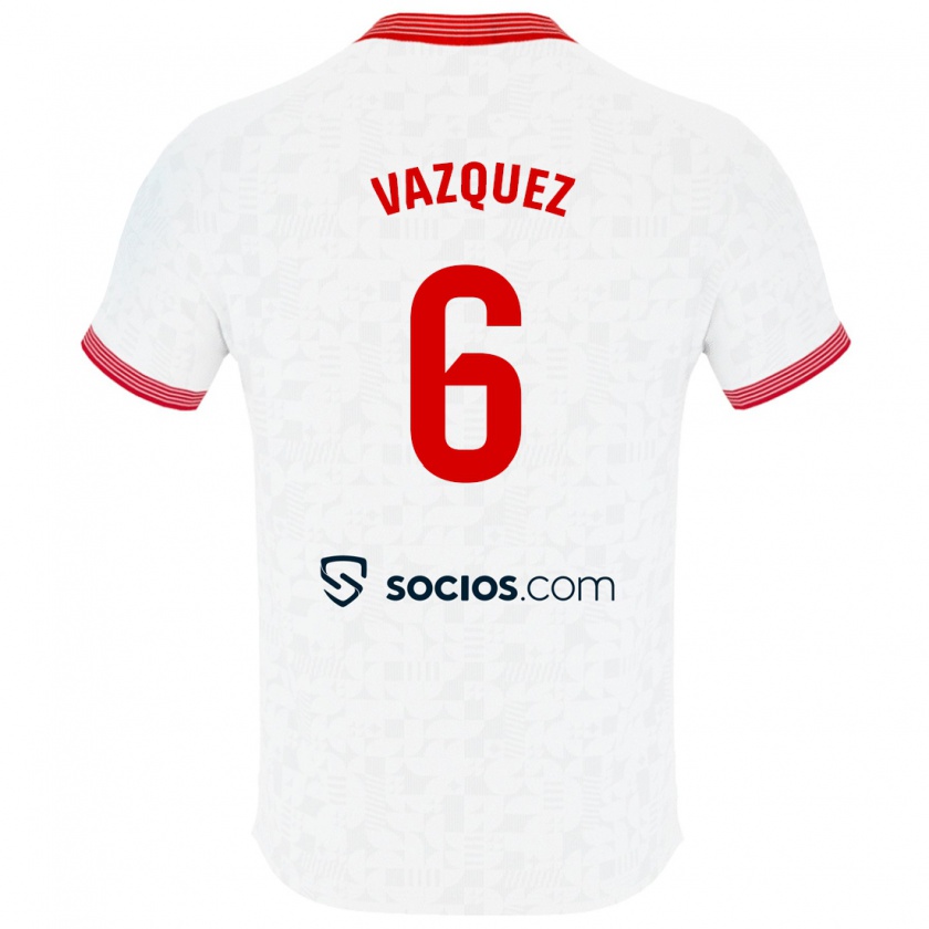 Kandiny Bambino Maglia Manolo Vázquez #6 Bianco Kit Gara Home 2023/24 Maglietta