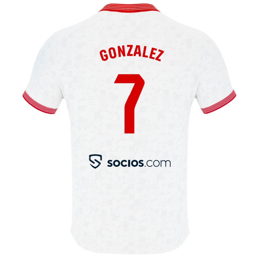 Kandiny Bambino Maglia Juan González #7 Bianco Kit Gara Home 2023/24 Maglietta