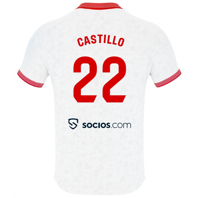 Kandiny Bambino Maglia José Castillo #22 Bianco Kit Gara Home 2023/24 Maglietta