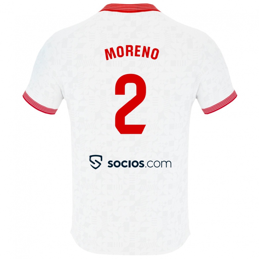 Kandiny Kinderen Jorge Moreno #2 Wit Thuisshirt Thuistenue 2023/24 T-Shirt België