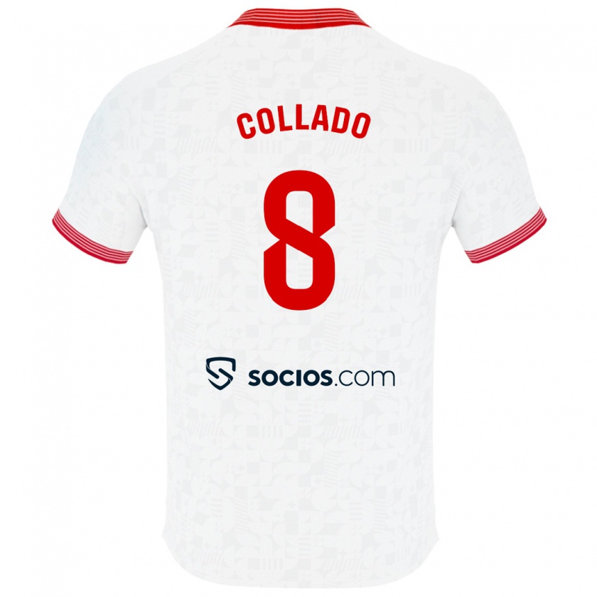 Kandiny Niño Camiseta Alberto Collado #8 Blanco 1ª Equipación 2023/24 La Camisa México