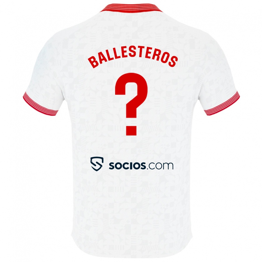 Kandiny Niño Camiseta Gonzalo Ballesteros #0 Blanco 1ª Equipación 2023/24 La Camisa México