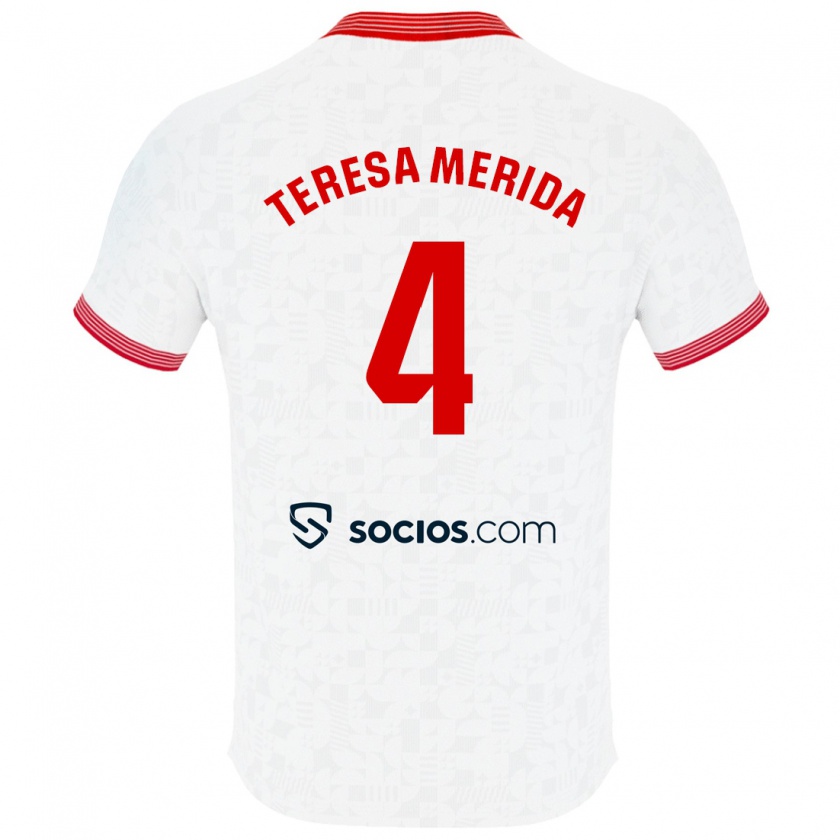 Kandiny Bambino Maglia Teresa Merida #4 Bianco Kit Gara Home 2023/24 Maglietta