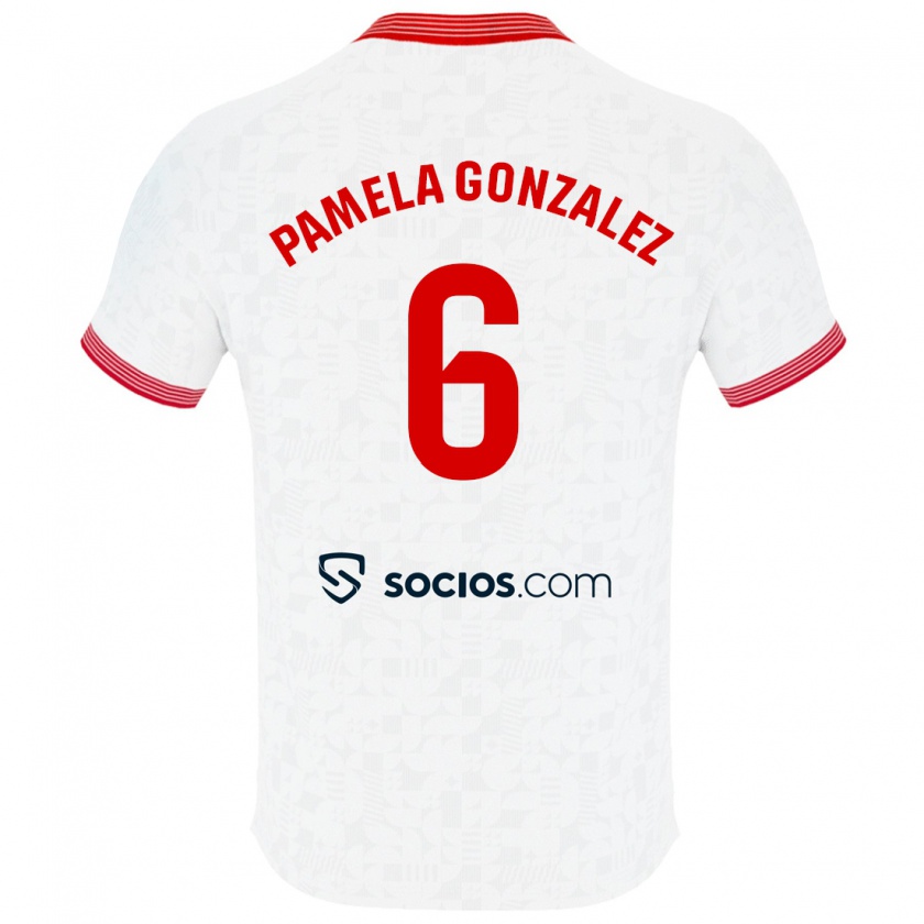 Kandiny Niño Camiseta Cinthia Pamela González Medina #6 Blanco 1ª Equipación 2023/24 La Camisa México