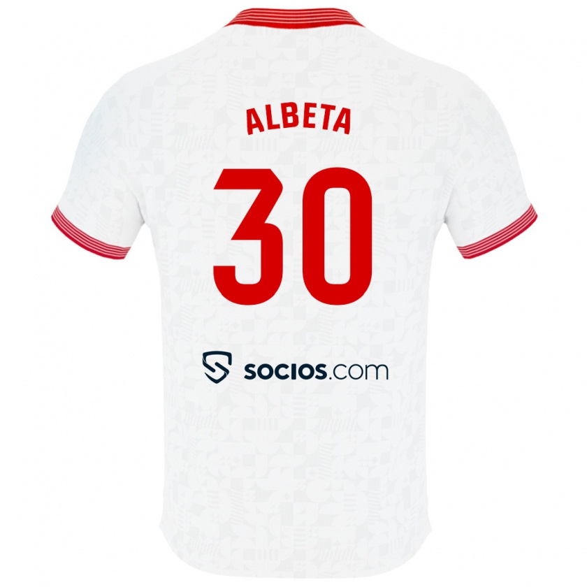 Kandiny Bambino Maglia Alba María López Montiel #30 Bianco Kit Gara Home 2023/24 Maglietta