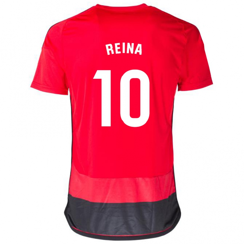 Kandiny Niño Camiseta Alberto Reina #10 Negro Rojo 1ª Equipación 2023/24 La Camisa