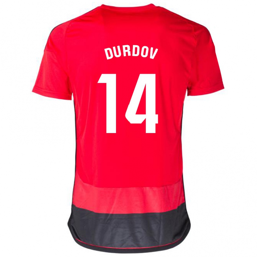 Kandiny Niño Camiseta Ivan Durdov #14 Negro Rojo 1ª Equipación 2023/24 La Camisa México