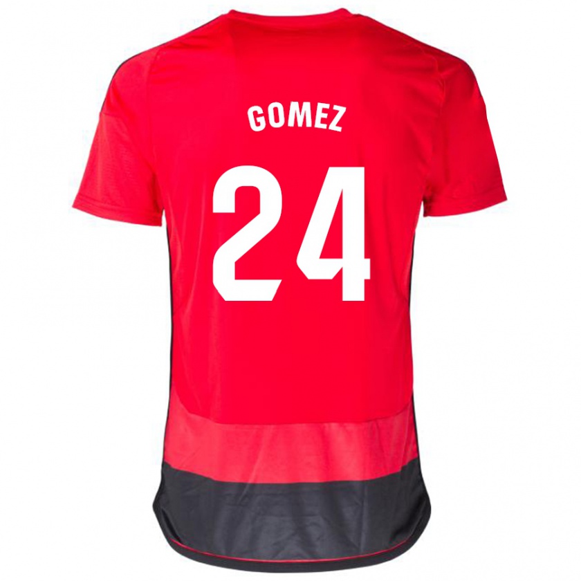 Kandiny Bambino Maglia Jonathan Gómez #24 Rosso Nero Kit Gara Home 2023/24 Maglietta