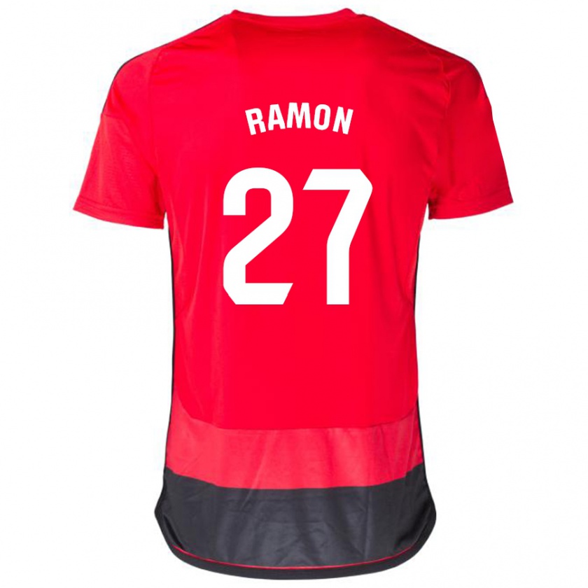 Kandiny Bambino Maglia Pablo Ramón #27 Rosso Nero Kit Gara Home 2023/24 Maglietta