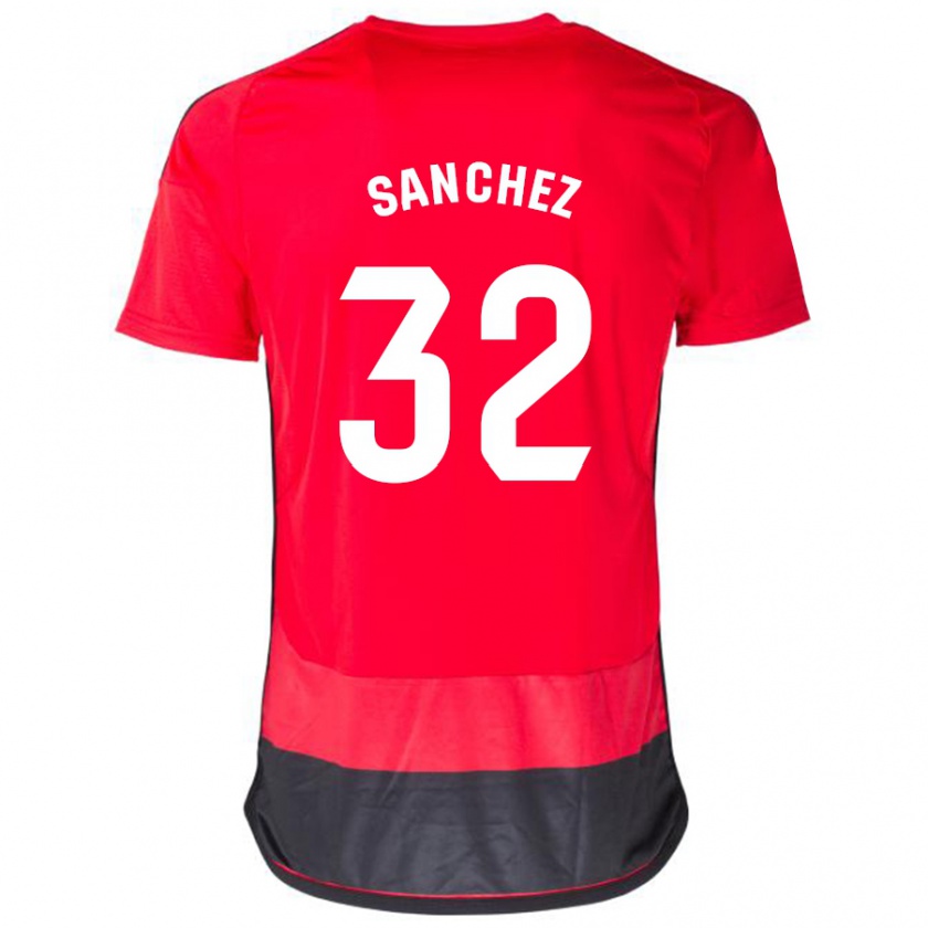 Kandiny Kinderen Rubén Sánchez #32 Rood Zwart Thuisshirt Thuistenue 2023/24 T-Shirt België