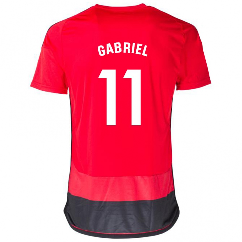 Kandiny Kinderen Sergio Gabriel #11 Rood Zwart Thuisshirt Thuistenue 2023/24 T-Shirt België