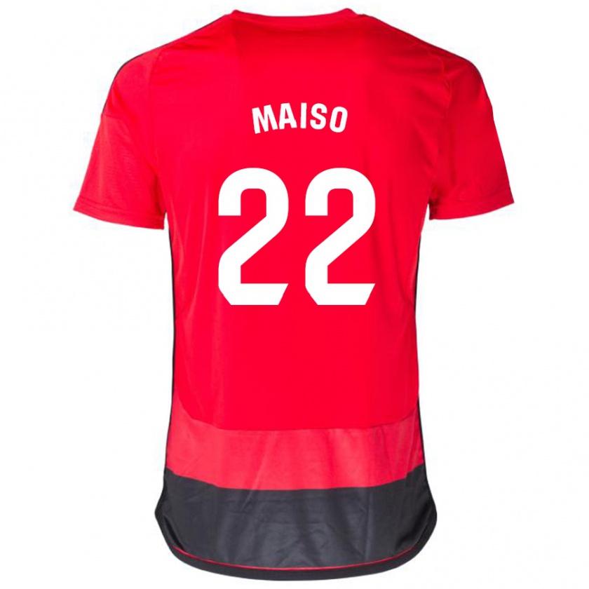 Kandiny Niño Camiseta Álvaro Maiso #22 Negro Rojo 1ª Equipación 2023/24 La Camisa México