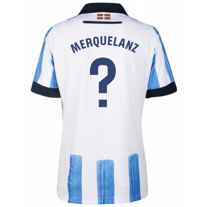 Kandiny Bambino Maglia Martín Merquelanz #0 Blu Bianco Kit Gara Home 2023/24 Maglietta