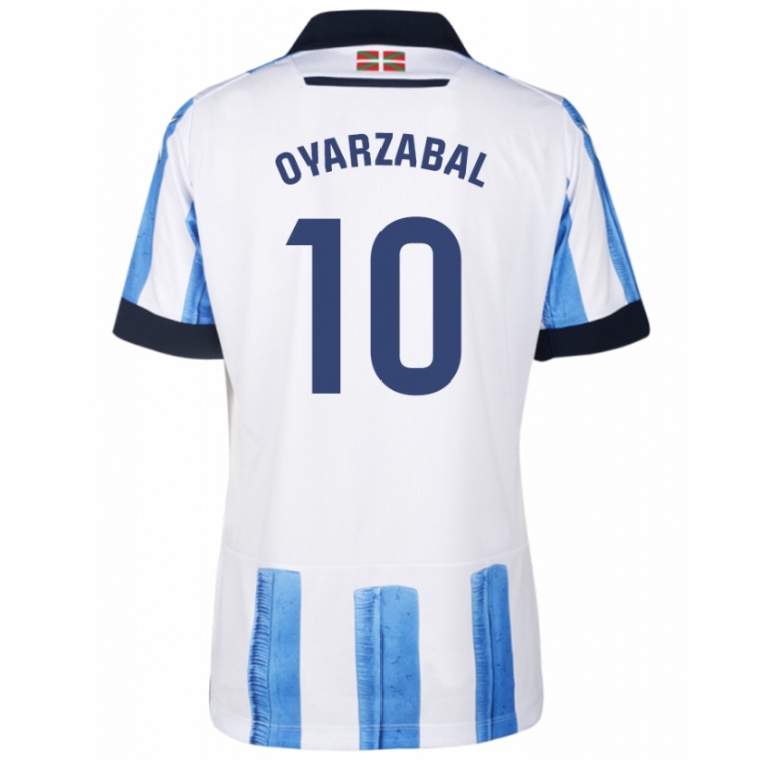 Kandiny Kinderen Mikel Oyarzabal #10 Blauw Wit Thuisshirt Thuistenue 2023/24 T-Shirt België