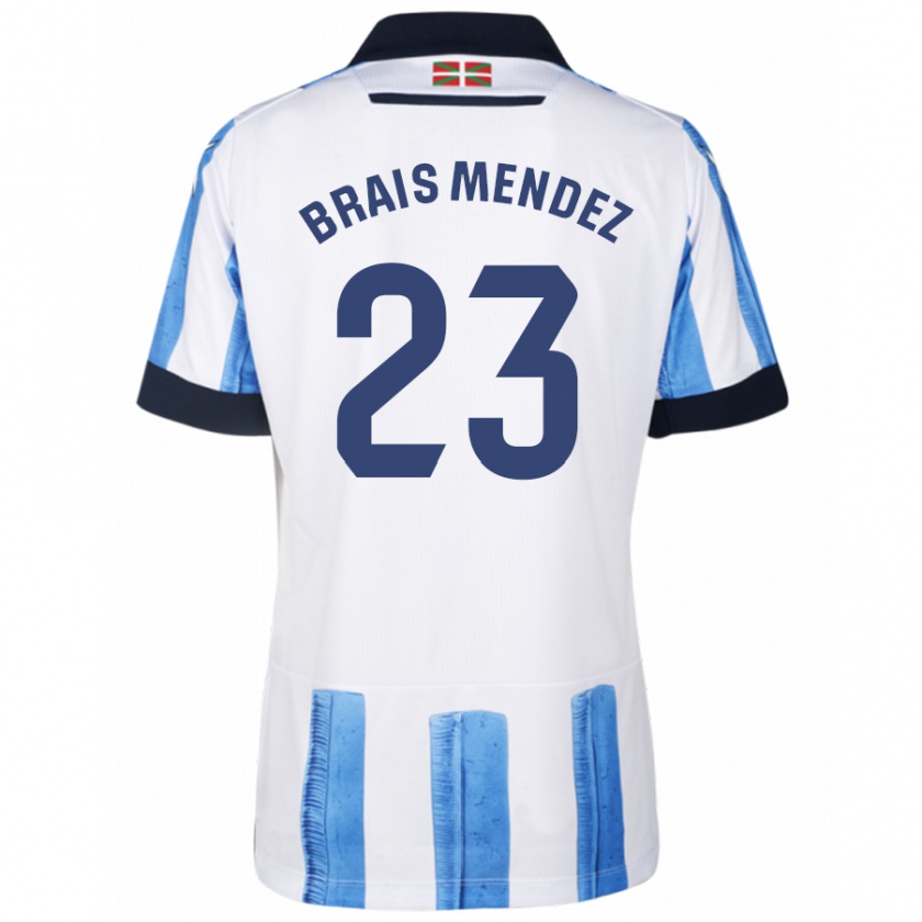 Kandiny Kinder Brais Méndez #23 Blau Weiss Heimtrikot Trikot 2023/24 T-Shirt Österreich