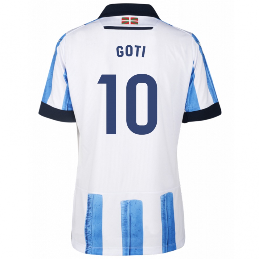 Kandiny Kinderen Mikel Goti #10 Blauw Wit Thuisshirt Thuistenue 2023/24 T-Shirt België