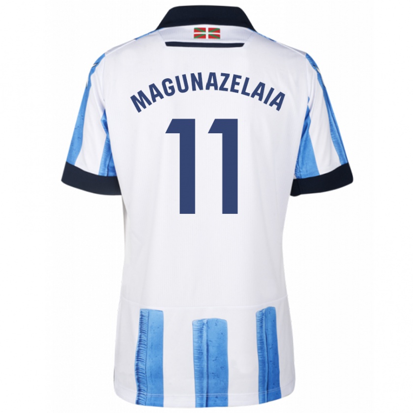 Kandiny Kinderen Jon Magunazelaia #11 Blauw Wit Thuisshirt Thuistenue 2023/24 T-Shirt België