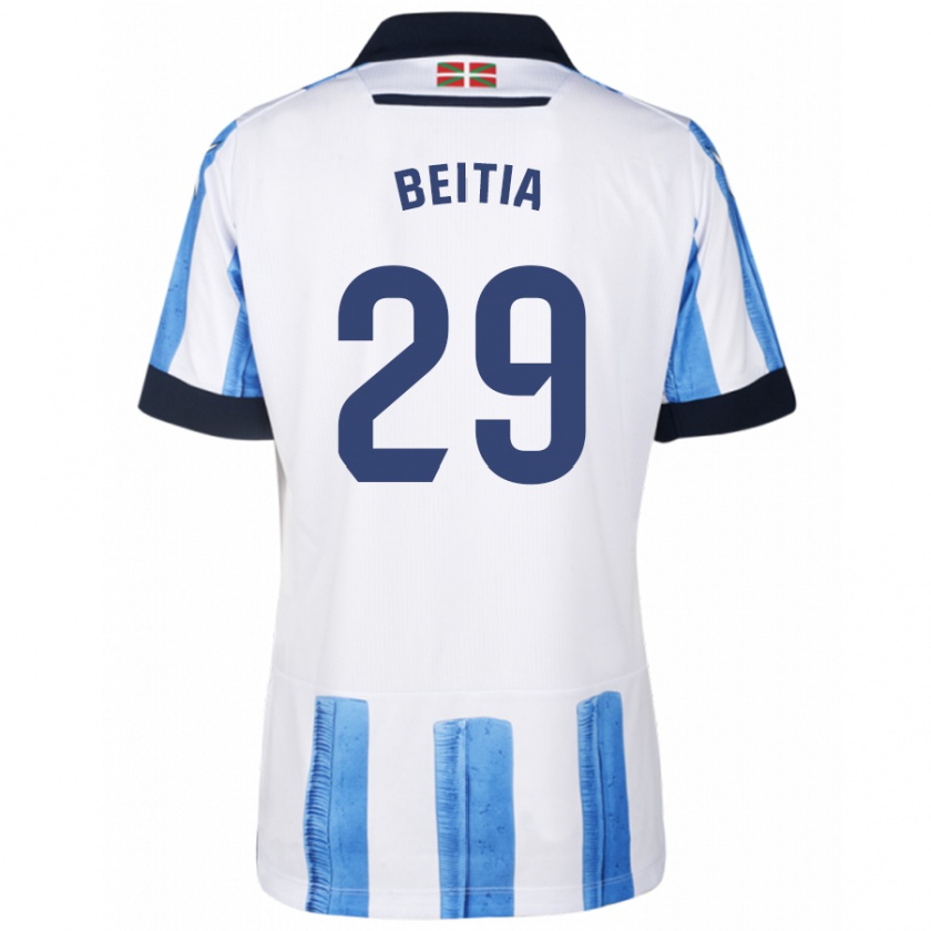 Kandiny Bambino Maglia Luken Beitia #29 Blu Bianco Kit Gara Home 2023/24 Maglietta