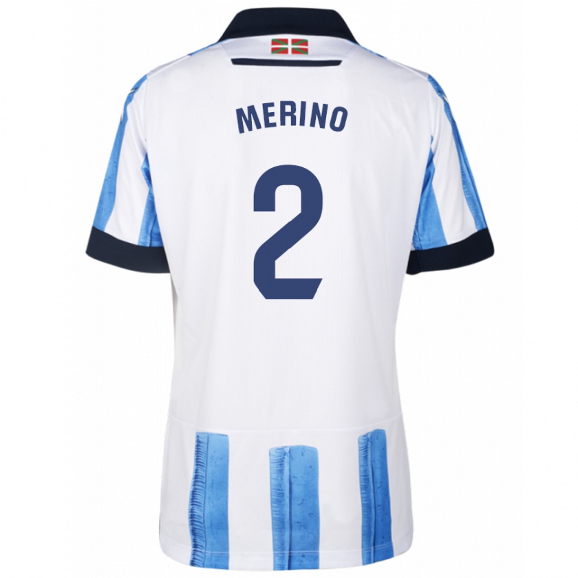 Kandiny Bambino Maglia Jon Merino #2 Blu Bianco Kit Gara Home 2023/24 Maglietta