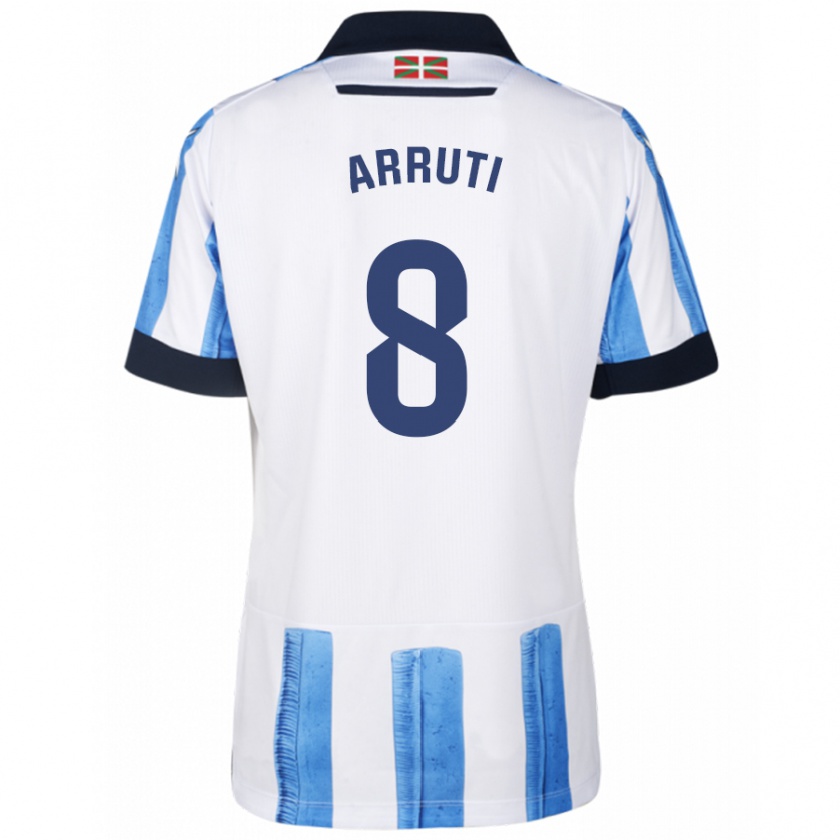 Kandiny Bambino Maglia Martín Arruti #8 Blu Bianco Kit Gara Home 2023/24 Maglietta