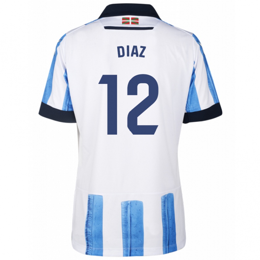 Kandiny Bambino Maglia Ekain Díaz #12 Blu Bianco Kit Gara Home 2023/24 Maglietta