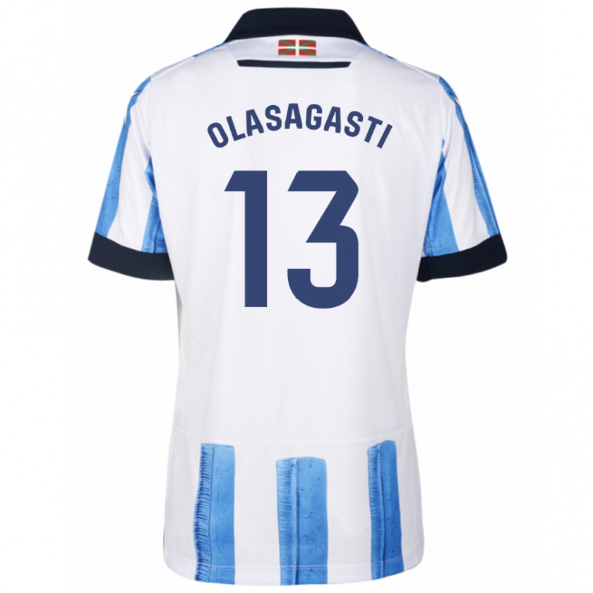 Kandiny Kinderen Lander Olasagasti #13 Blauw Wit Thuisshirt Thuistenue 2023/24 T-Shirt België