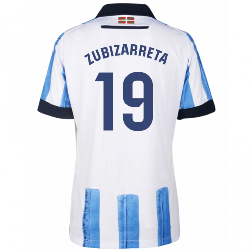 Kandiny Kinderen Pablo Zubizarreta #19 Blauw Wit Thuisshirt Thuistenue 2023/24 T-Shirt België