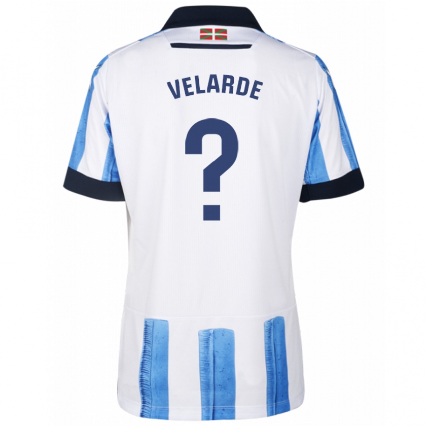 Kandiny Bambino Maglia Alain Velarde #0 Blu Bianco Kit Gara Home 2023/24 Maglietta