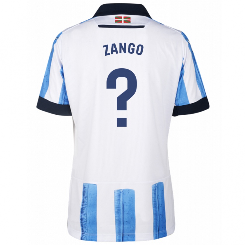 Kandiny Bambino Maglia Adrián Zango #0 Blu Bianco Kit Gara Home 2023/24 Maglietta