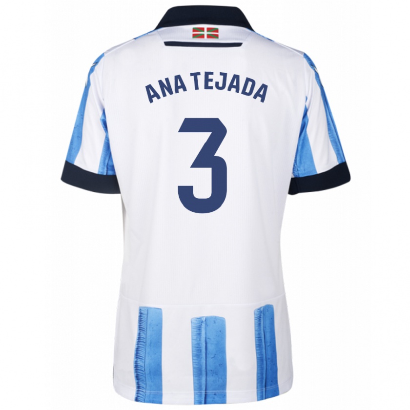 Kandiny Kinder Ana Tejada Jiménez #3 Blau Weiss Heimtrikot Trikot 2023/24 T-Shirt Österreich