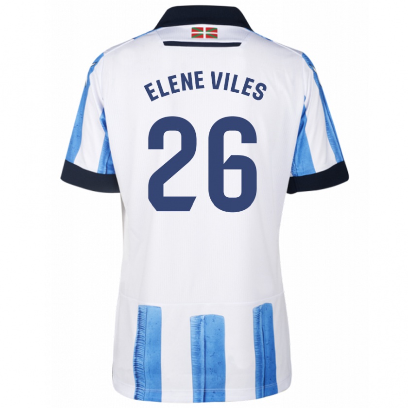 Kandiny Kinder Elene Viles Odriozola #26 Blau Weiss Heimtrikot Trikot 2023/24 T-Shirt Österreich