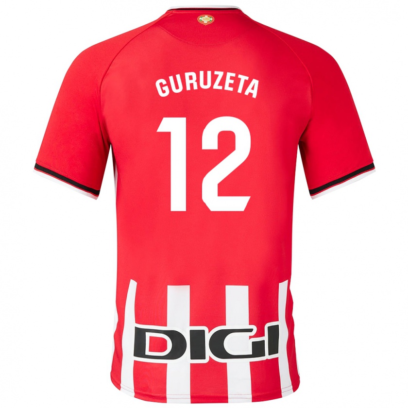 Kandiny Kinderen Gorka Guruzeta #12 Rood Thuisshirt Thuistenue 2023/24 T-Shirt België