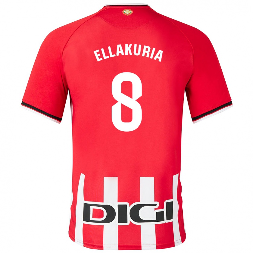 Kandiny Kinderen Eneko Ellakuria #8 Rood Thuisshirt Thuistenue 2023/24 T-Shirt België