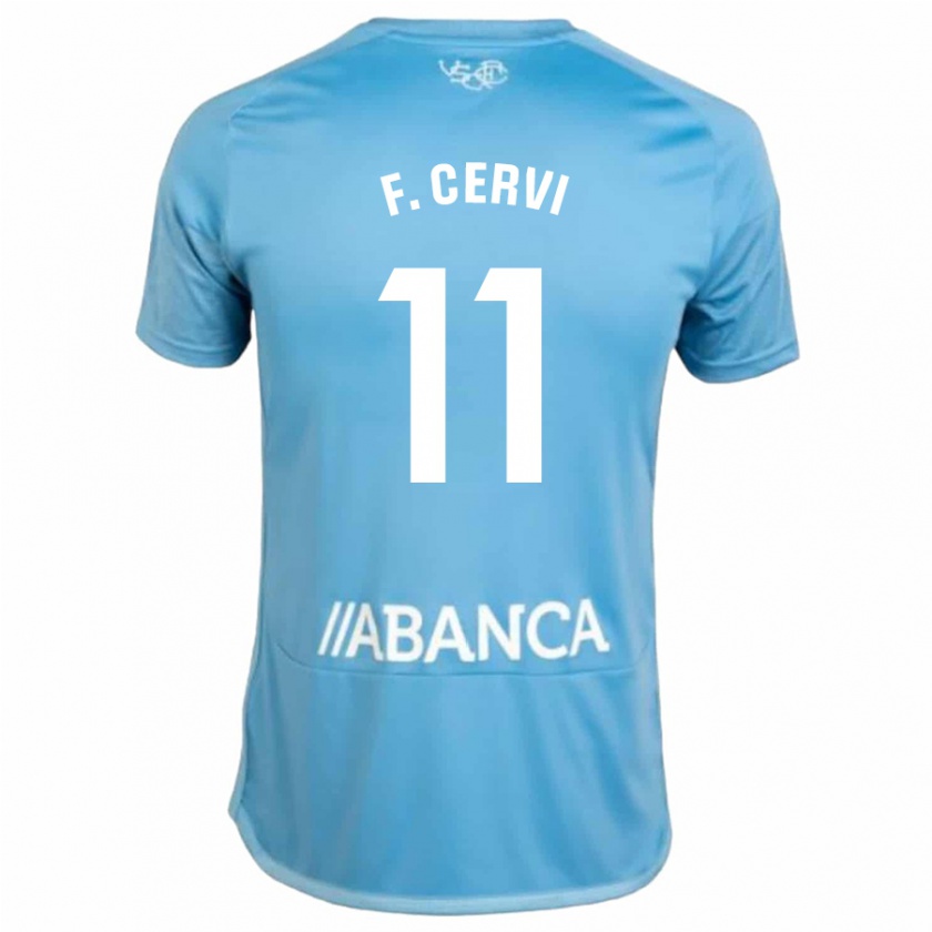 Kandiny Kinderen Franco Cervi #11 Blauw Thuisshirt Thuistenue 2023/24 T-Shirt België