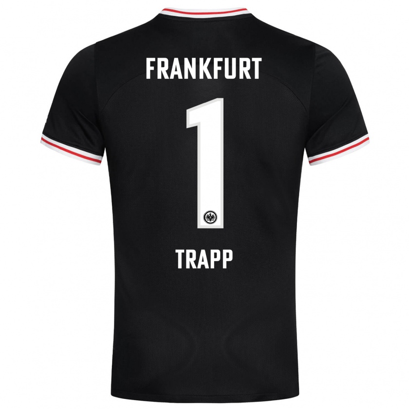 Kandiny Bambino Maglia Kevin Trapp #1 Nero Kit Gara Away 2023/24 Maglietta