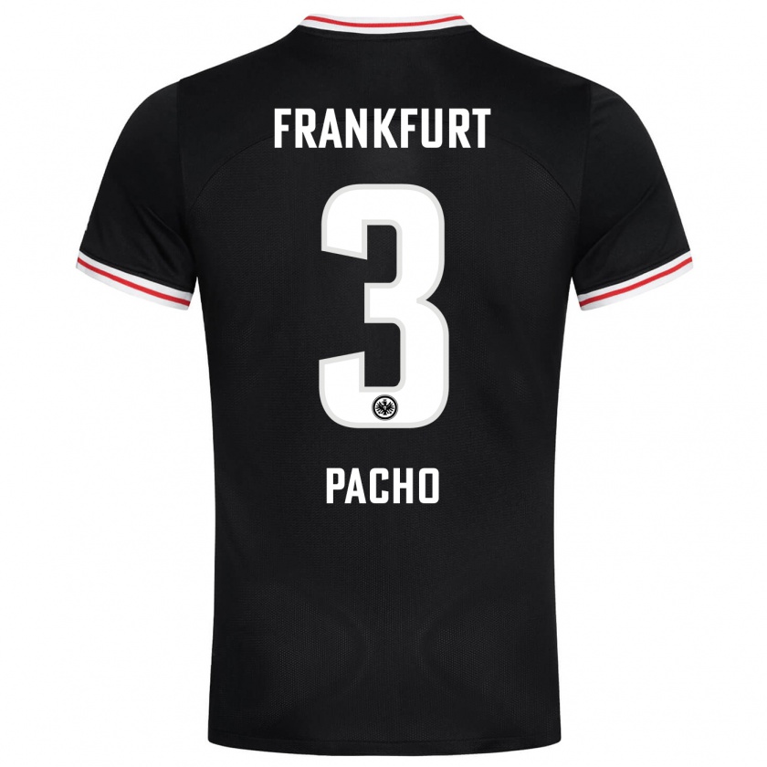 Kandiny Kinder Willian Pacho #3 Schwarz Auswärtstrikot Trikot 2023/24 T-Shirt Österreich