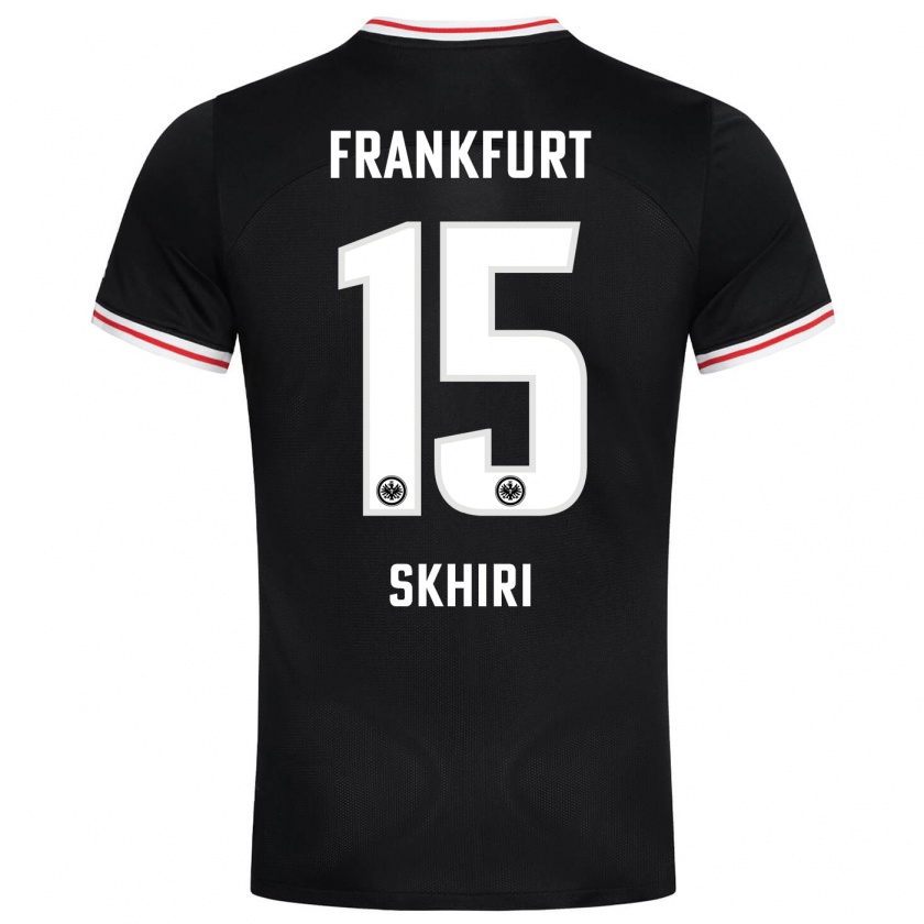 Kandiny Bambino Maglia Ellyes Skhiri #15 Nero Kit Gara Away 2023/24 Maglietta