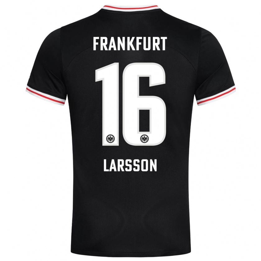 Kandiny Bambino Maglia Hugo Larsson #16 Nero Kit Gara Away 2023/24 Maglietta