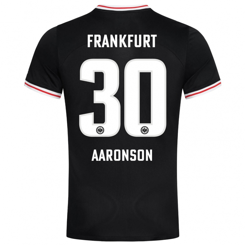 Kandiny Kinder Paxten Aaronson #30 Schwarz Auswärtstrikot Trikot 2023/24 T-Shirt Österreich