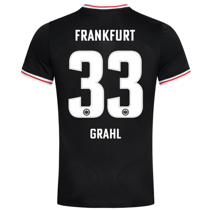 Kandiny Bambino Maglia Jens Grahl #33 Nero Kit Gara Away 2023/24 Maglietta