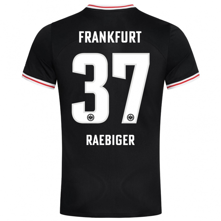 Kandiny Bambino Maglia Sidney Raebiger #37 Nero Kit Gara Away 2023/24 Maglietta