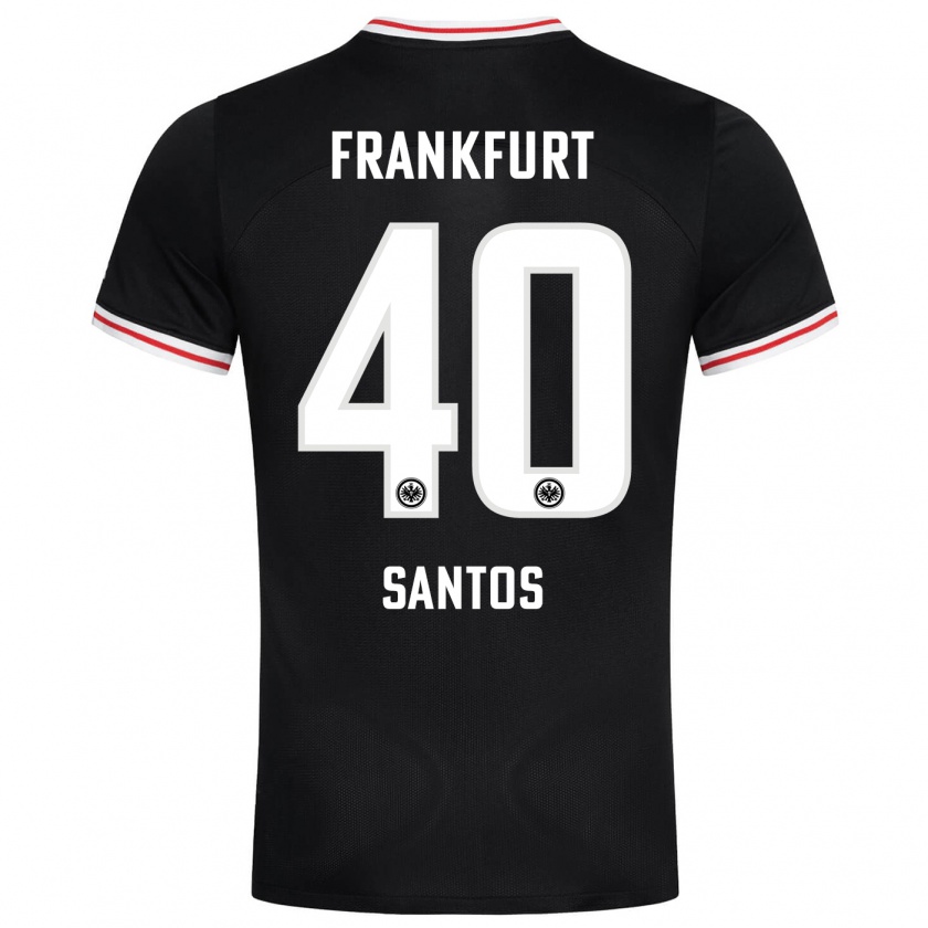 Kandiny Kinder Kauã Santos #40 Schwarz Auswärtstrikot Trikot 2023/24 T-Shirt Österreich