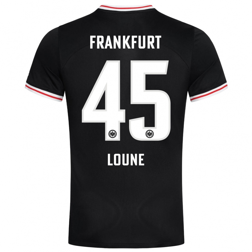 Kandiny Kinder Mehdi Loune #45 Schwarz Auswärtstrikot Trikot 2023/24 T-Shirt Österreich