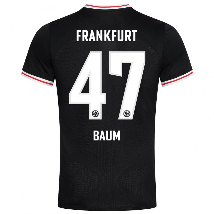 Kandiny Bambino Maglia Elias Baum #47 Nero Kit Gara Away 2023/24 Maglietta