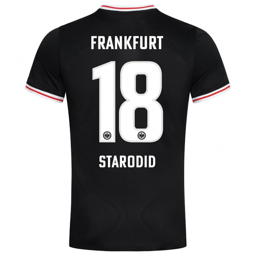 Kandiny Kinder Daniel Starodid #18 Schwarz Auswärtstrikot Trikot 2023/24 T-Shirt Österreich