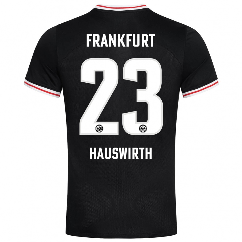 Kandiny Kinder Max Hauswirth #23 Schwarz Auswärtstrikot Trikot 2023/24 T-Shirt Österreich