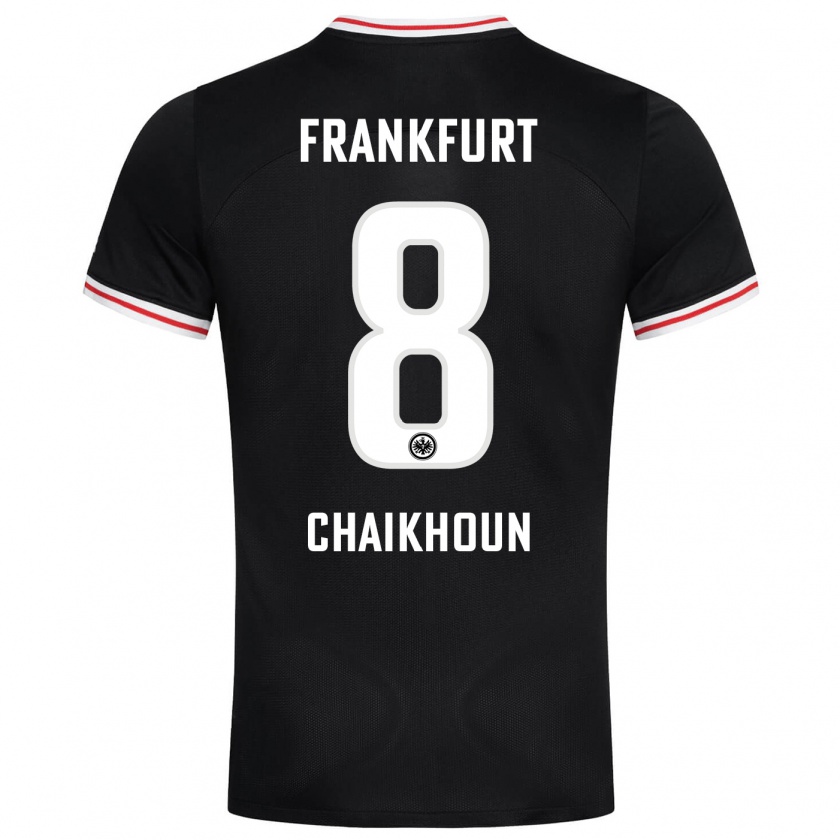 Kandiny Kinder Ayoub Chaikhoun #8 Schwarz Auswärtstrikot Trikot 2023/24 T-Shirt Österreich