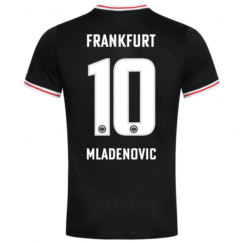 Kandiny Bambino Maglia Marko Mladenovic #10 Nero Kit Gara Away 2023/24 Maglietta